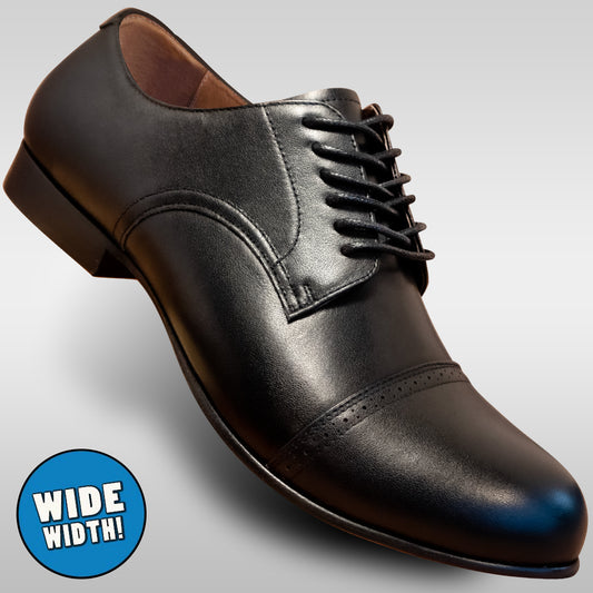 Aris Allen 1932 Wide Black Captoe Swing Dance Shoes