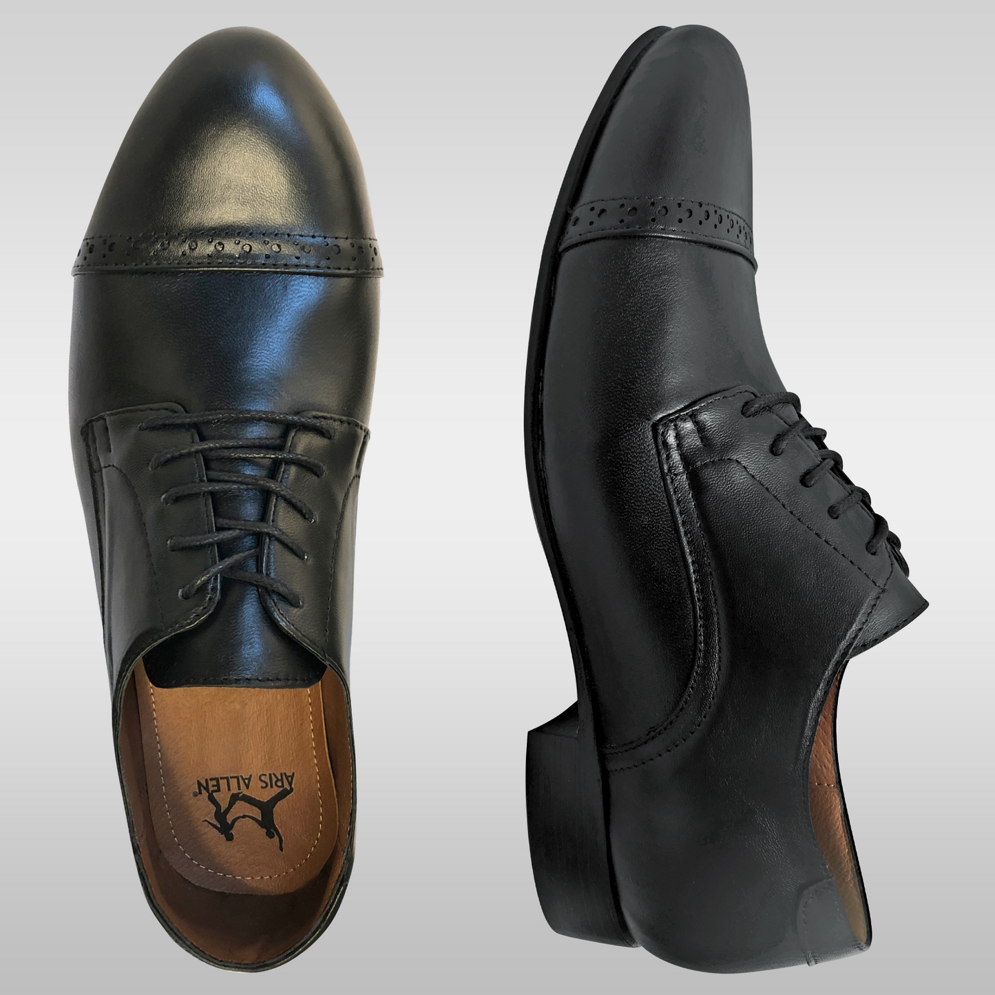 Aris Allen Men's 1941 EEE Wide Black Captoe Swing Dance Shoes