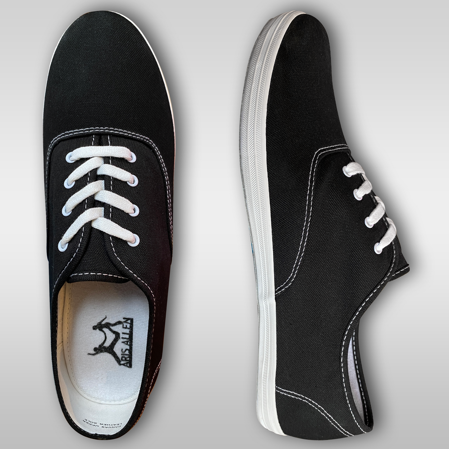 Aris Allen Men's Black Retro Canvas Dance Sneakers - NARROW - *Limited Sizes*