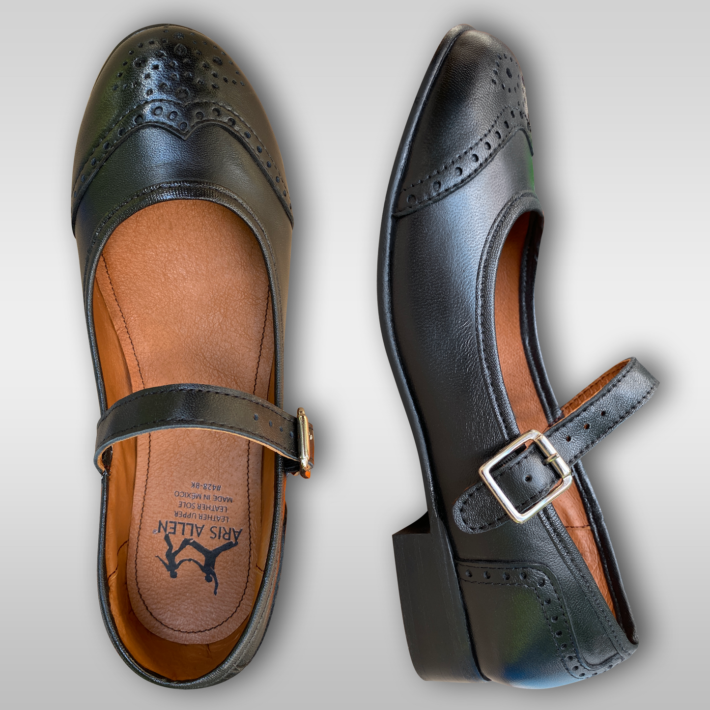 Aris Allen Black Wingtip Mary Jane Dance Shoes *Limited Sizes*