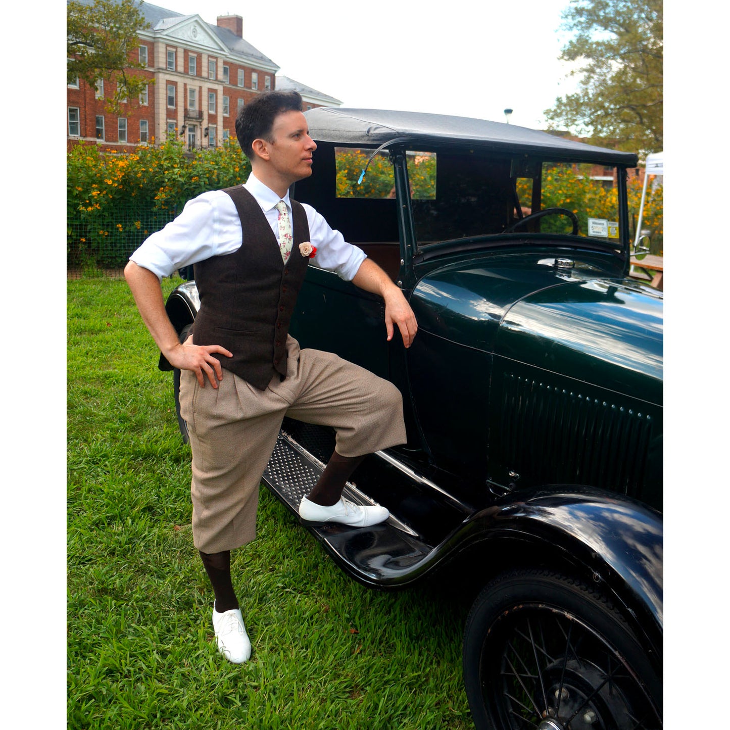 Jazz Age Lawn Party Classic Car Aris Allen White Captoes