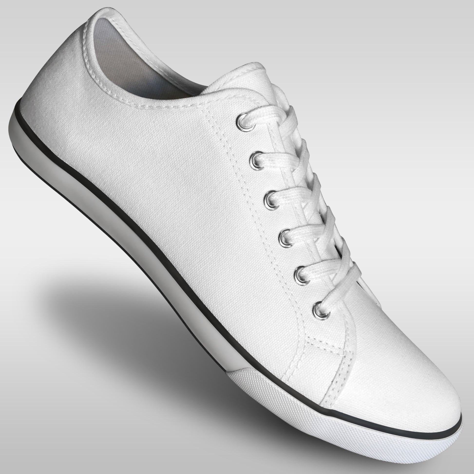 Aris Allen Men's White Canvas Gym Style Dance Sneakers