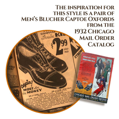 Chicago Mail Order Catalog 1932 Men's Black Captoe Shoes