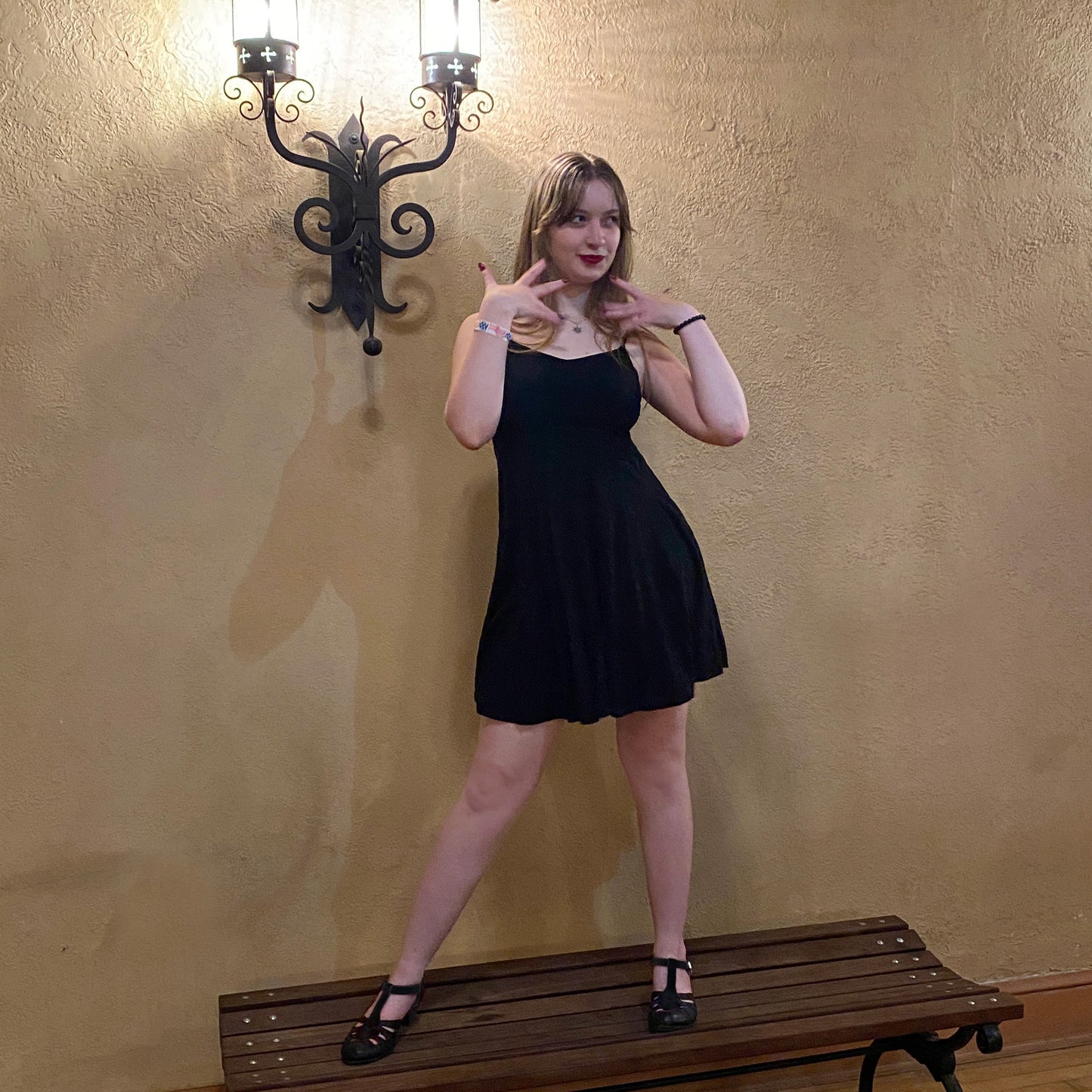 Aris Allen Black T-Strap Dance Shoes