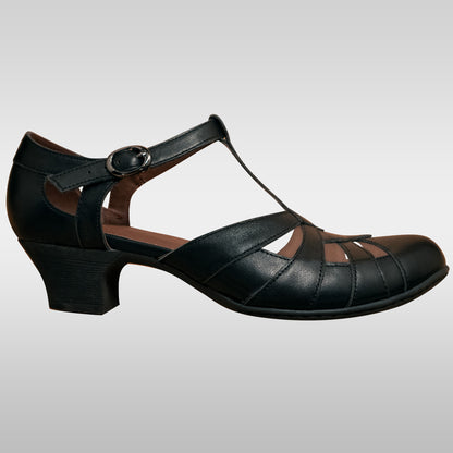 Aris Allen Black T-Strap Dance Shoes