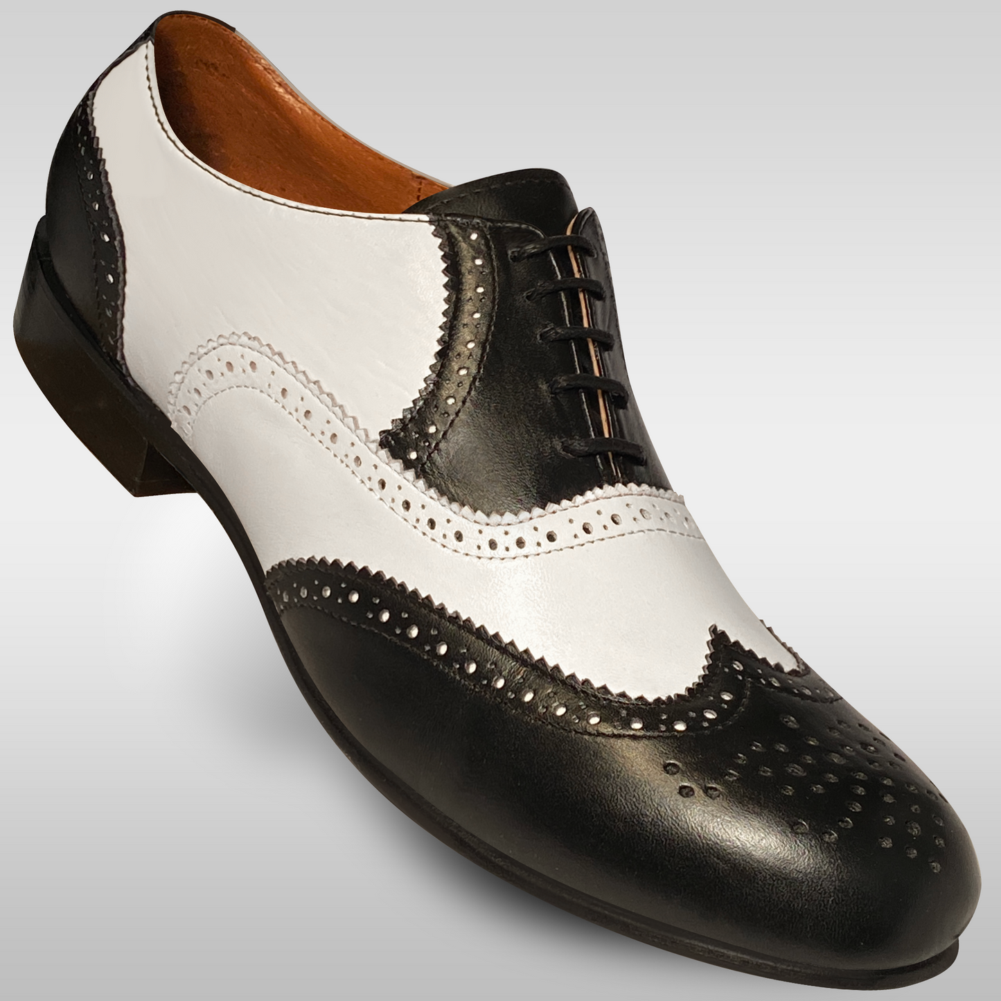 Aris Allen Men s 1946 Black and White Spectator Wingtip Dance Shoes