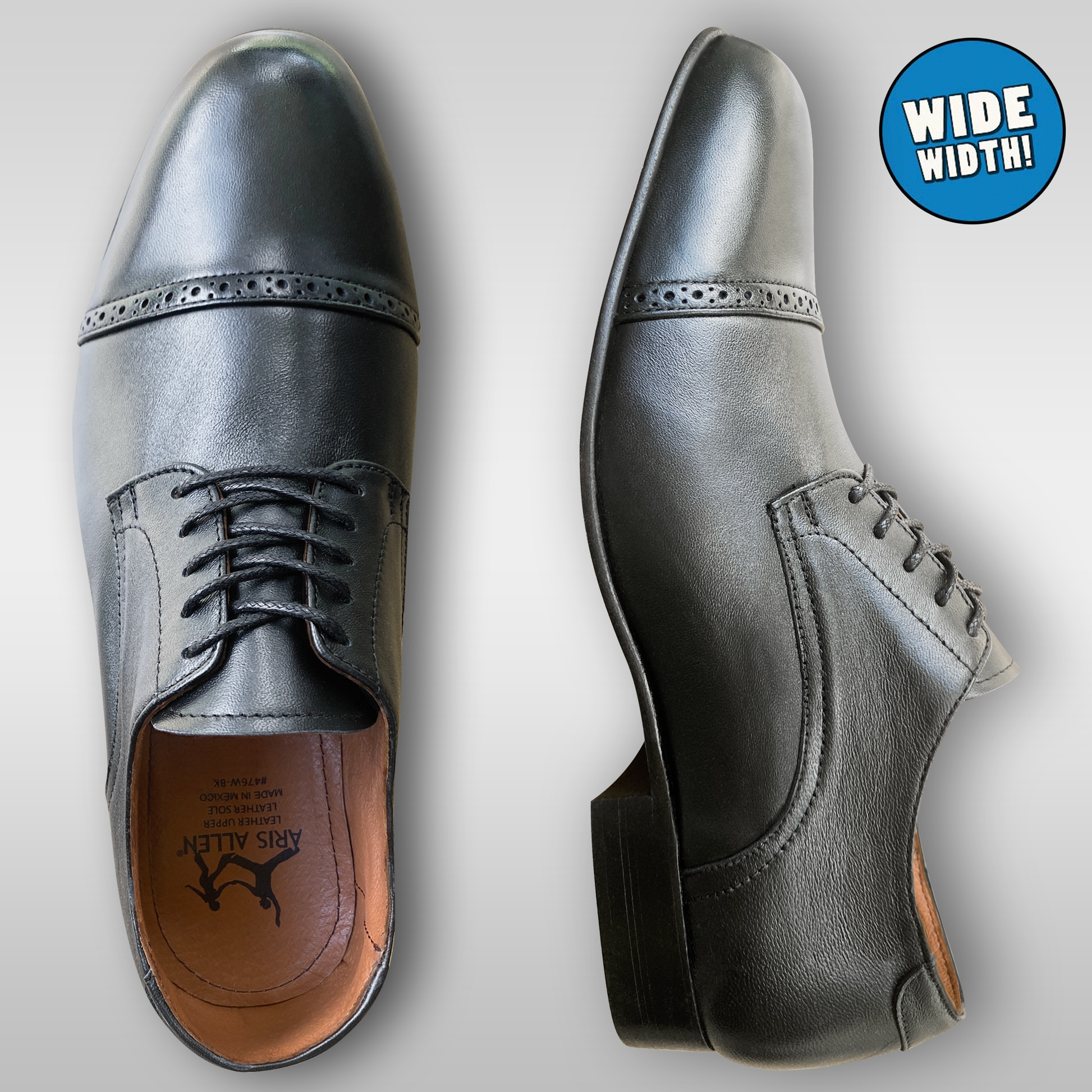 Aris Allen Men s 1941 EEE Wide Black Captoe Swing Dance Shoes Closeou